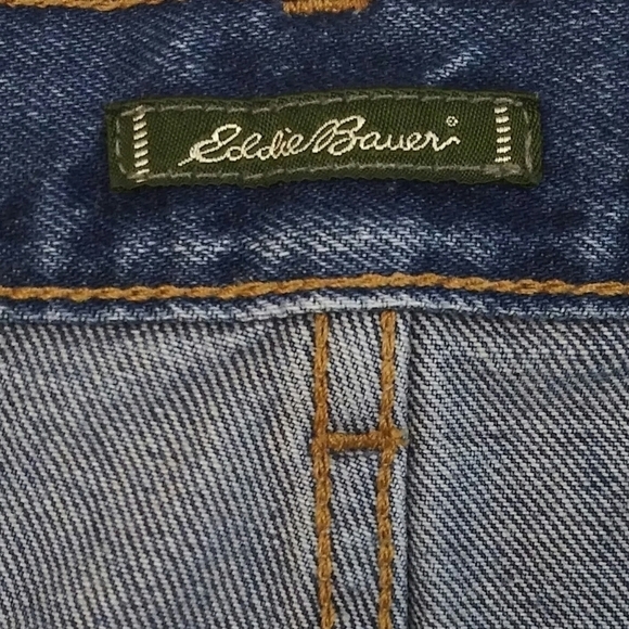 Eddie Bauer Vintage Blue Dark Wash Five Pocket High Rise Button Zip Ankle Jean - Picture 11 of 13